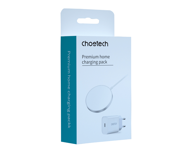 קיט CHOETECH משטח טעינה מגנטי (15W) + מטען ביתי מהיר (PD 20W)