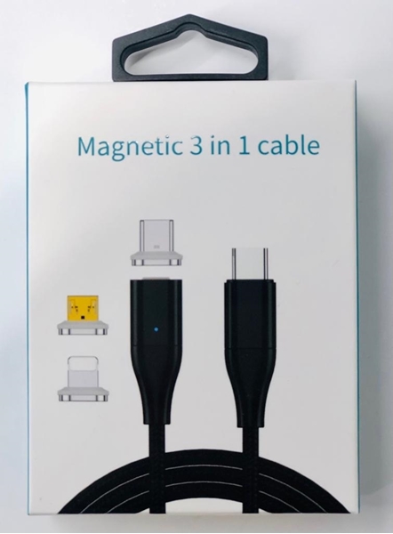 כבל טעינה מגנטי CHOETECH כולל 3 ראשים Lightning, Type C, Micro