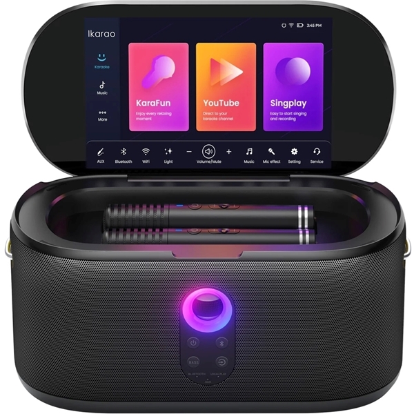 רמקול אלחוטי נייד לקריוקי Ikarao Shell S1 עם מסך 10.1״